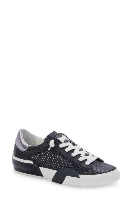 Dolce Vita Zina Sneaker In Black Perforated Leather