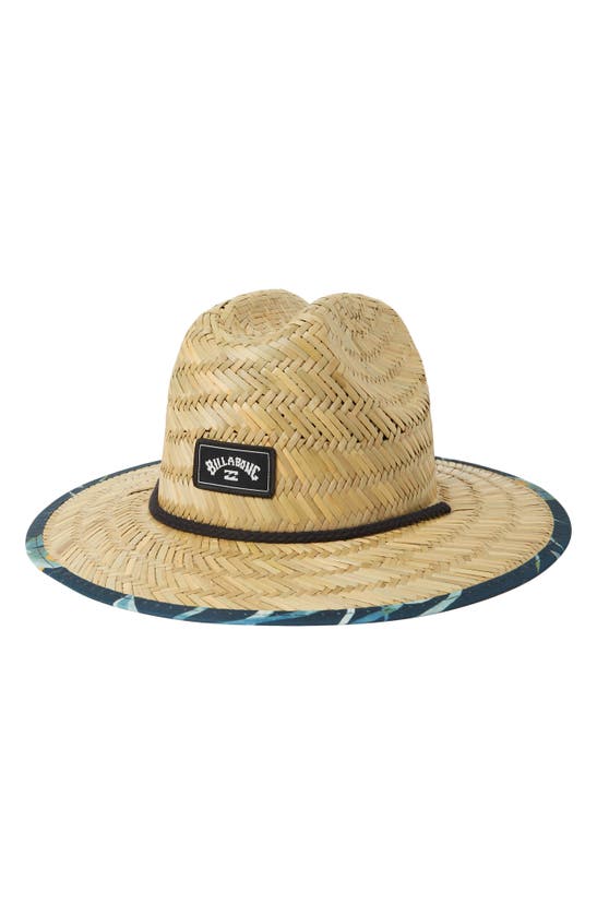 Billabong Kids' Tides Print Straw Sun Hat In Dark Blue