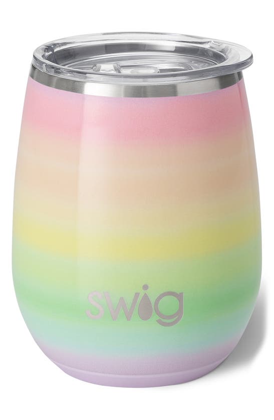 Shop Swig Life Stemless Travel Wine Cup In Over The Rainbow Multi