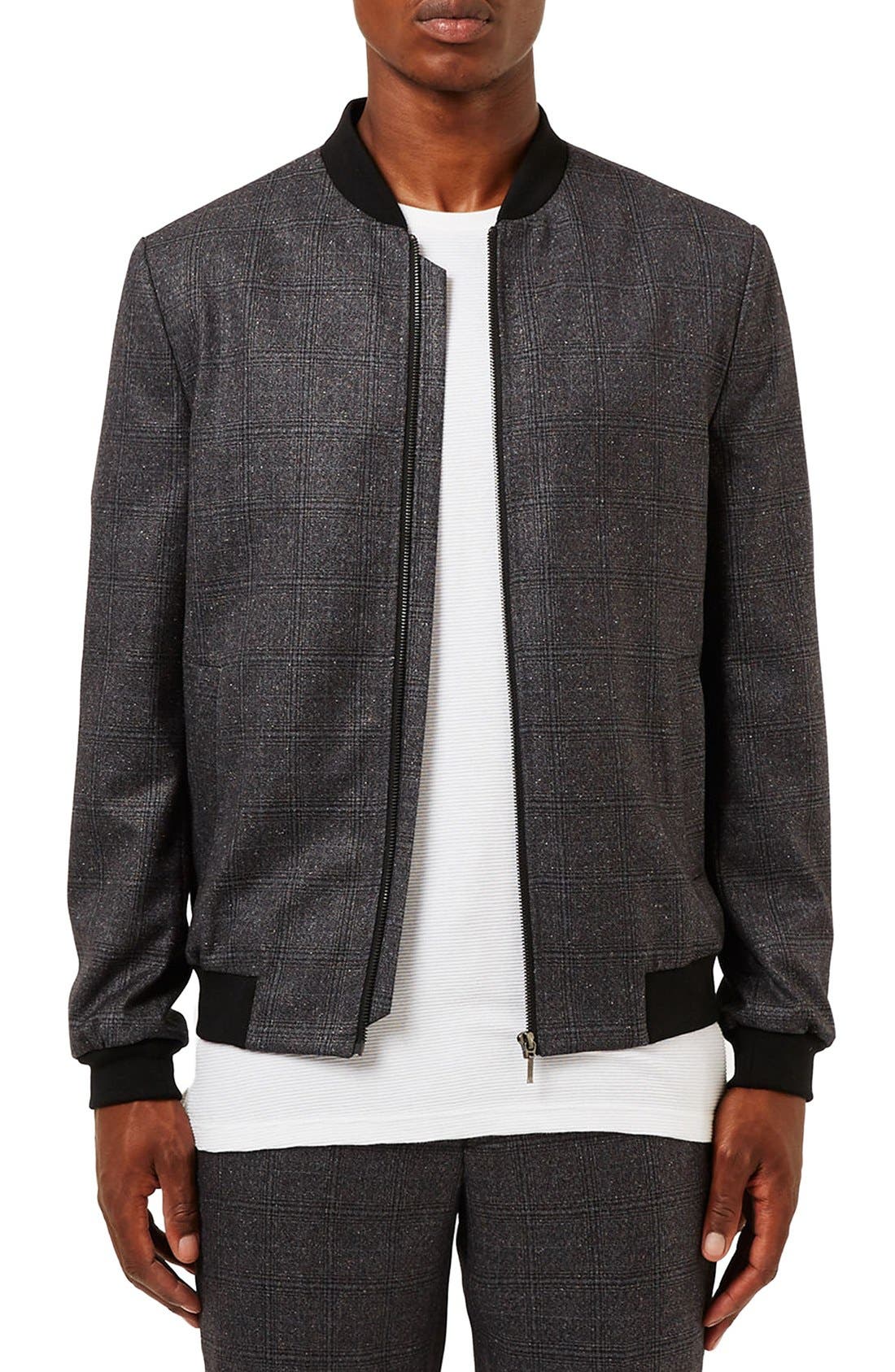 Topman Plaid Bomber Jacket Nordstrom