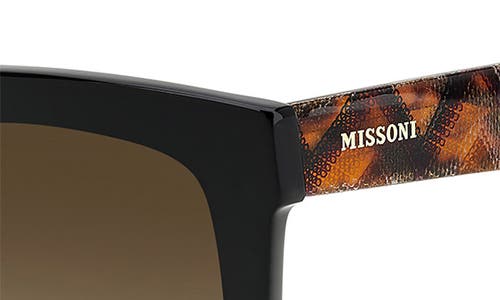 Shop Missoni 52mm Square Sunglasses In Black/brown Gradient