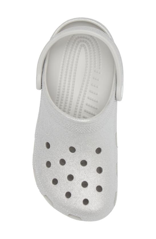 Shop Crocs Gender Inclusive Classic Glitter Clog In Silver Glitter