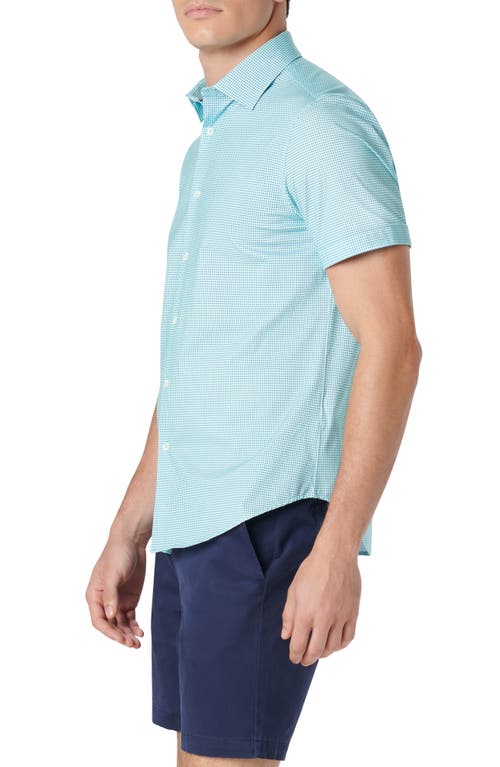 Shop Bugatchi Miles Ooohcotton® Pin Dot Short Sleeve Button-up Shirt In Mint