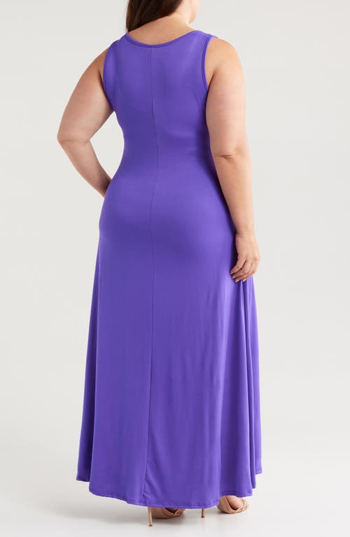 24seven Comfort Apparel Stretch A-line Tank Dress In Lilac