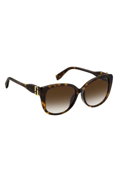 Marc Jacobs 57mm Gradient Cat Eye Sunglasses In Havana/brown