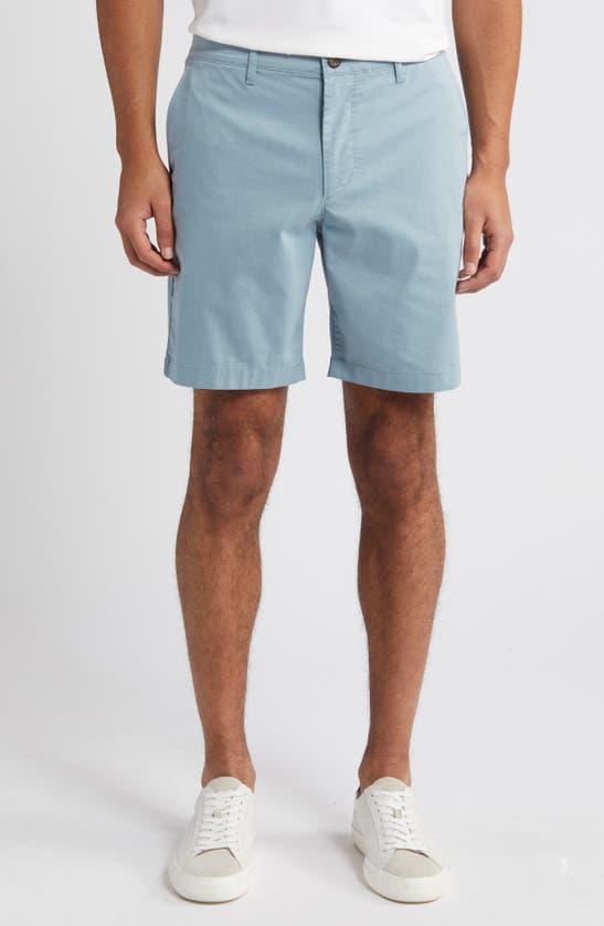 Shop Faherty Movement Organic Cotton Blend Chino Shorts In Steel Blue