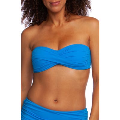 La Blanca Island Goddess Soft Cup Bikini Top, Blue