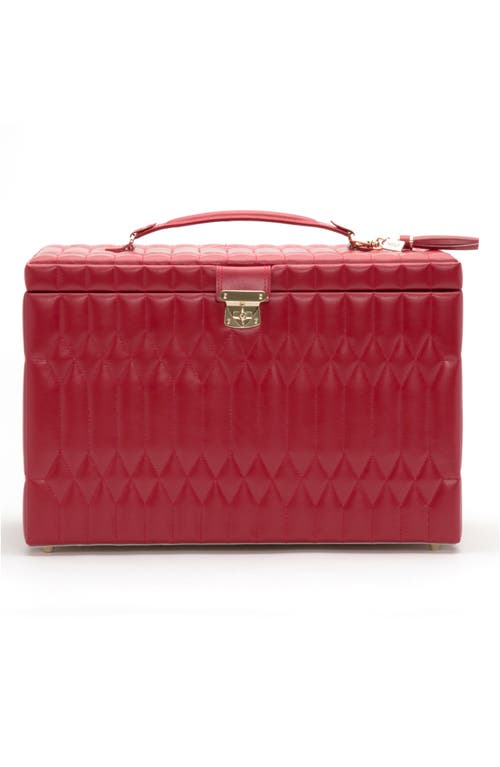 Wolf Caroline Extra Large Leather Jewelry Case In Red