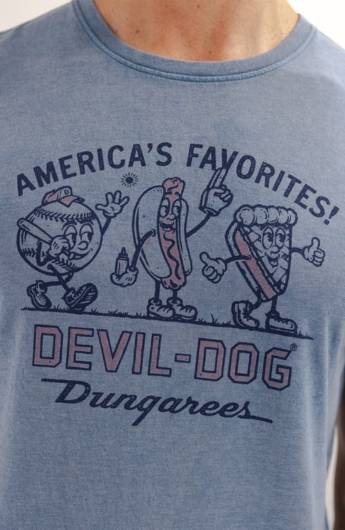 Shop Devil-dog Dungarees American's Favorites Graphic T-shirt In Heather Blue Jean