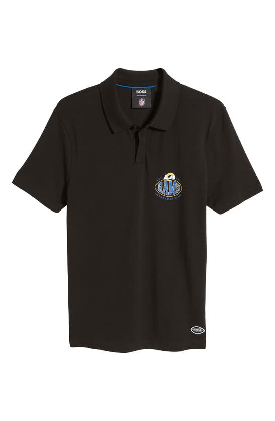 Hugo Boss X Nfl Cotton Polo In Los Angeles Rams Black