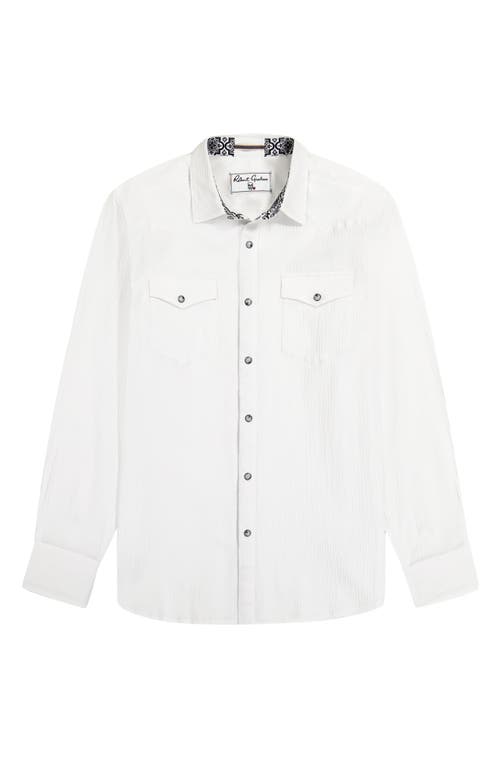 Shop Robert Graham Cantina Seersucker Snap-up Western Shirt In White