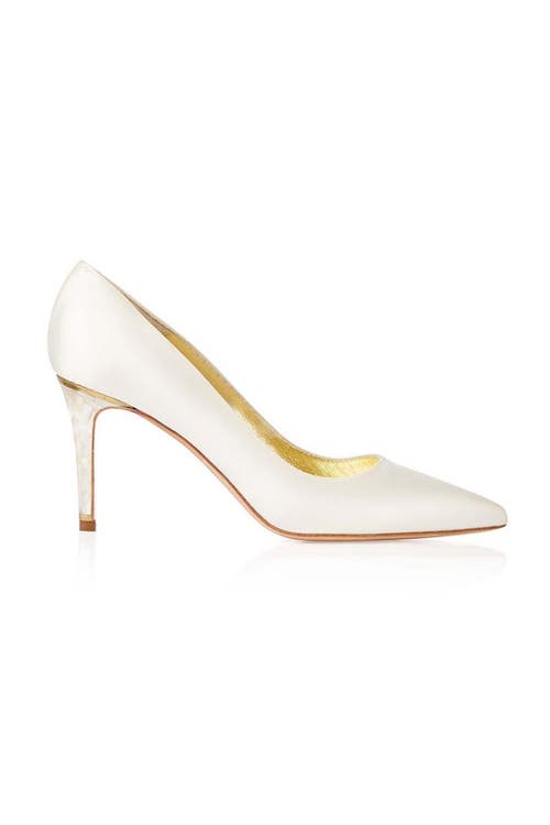 Shop Freya Rose Chelsea Pointed Toe Pearl Heel In Ivory