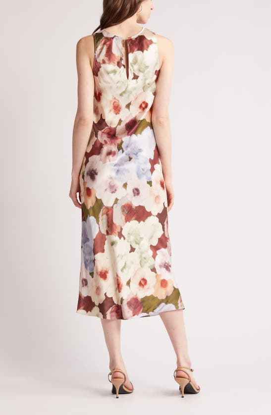 Rails Gabriella Floral Ruched Satin Midi Dress In Multi | ModeSens
