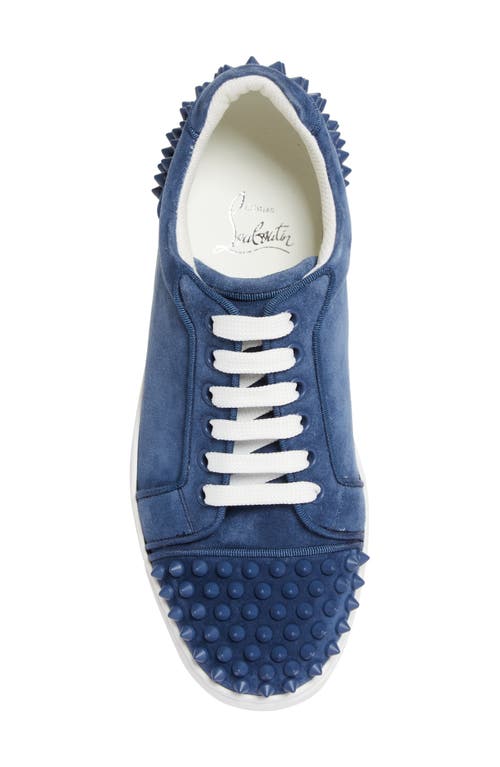 Shop Christian Louboutin Vieira 2 Orlato Low Top Suede Sneaker In Denim/denim Mat