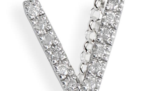 Meshmerise Bezel Diamond Initial Chain Necklace In White-v