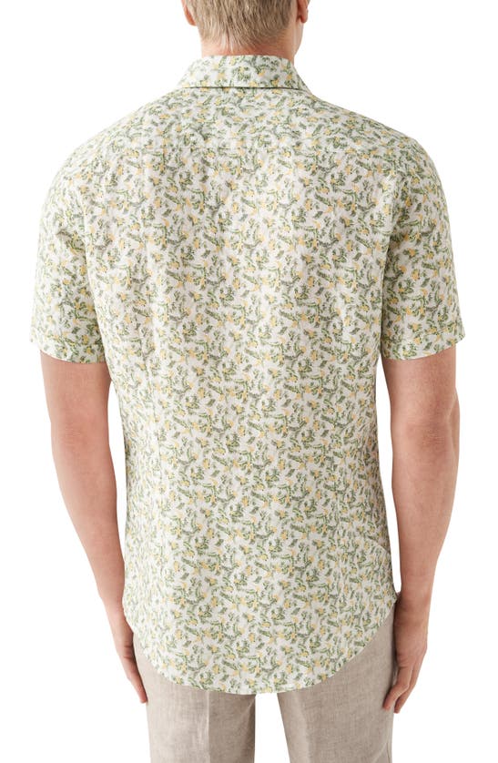 Shop Eton Slim Fit Banana Print Short Sleeve Linen Shirt In Natural