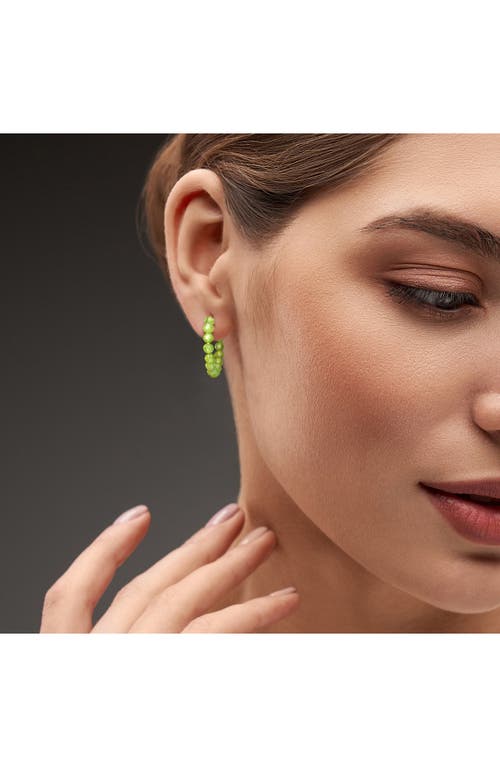 Delmar Faceted Hoop Earrings In Peridot