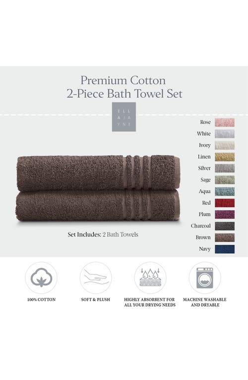 Ella Jayne Home Solid Cotton 2-piece Bath Towel Set In Brown