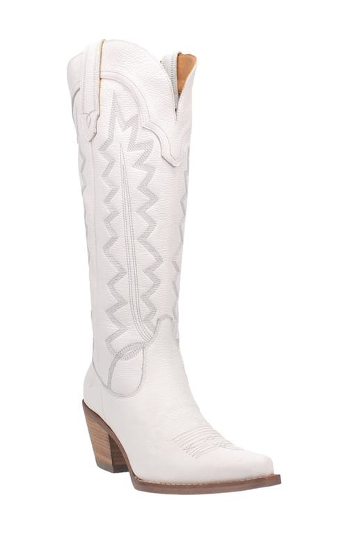 Knee High Western Boot in White