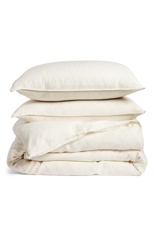 Pom Pom At Home Parker Linen Duvet Cover & Shams Set In White
