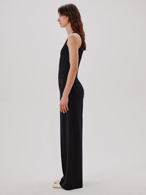 Another Tomorrow Deep V Tank Knit In Black