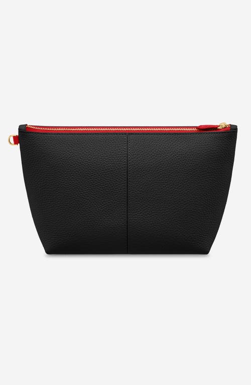 Shop Maison De Sabre Maison De Sabré Medium Leather Flaire Pouch In Rouge Noir