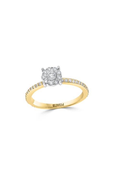 14K White and Yellow Gold Diamond Rind - 0.13 ctw.