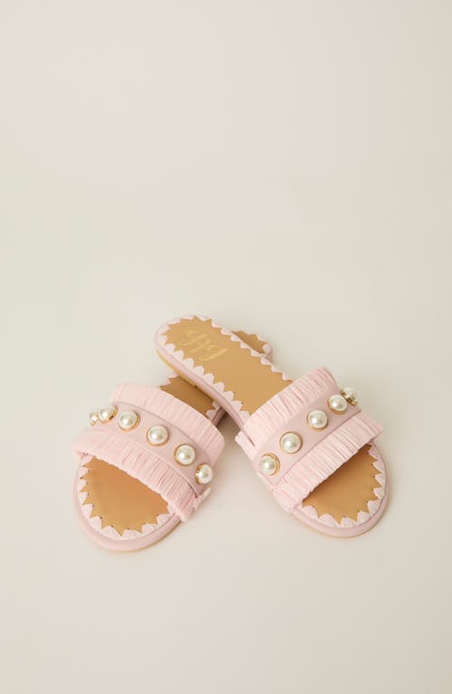 Btb Los Angeles Valentina Fringe Slide In Light Pink