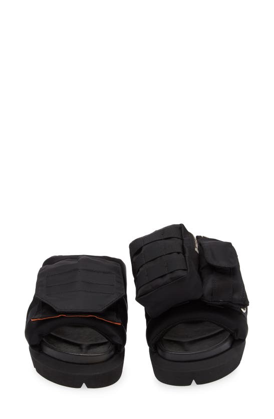Shop Sacai Pocket Mismatched Slide Sandals In Black