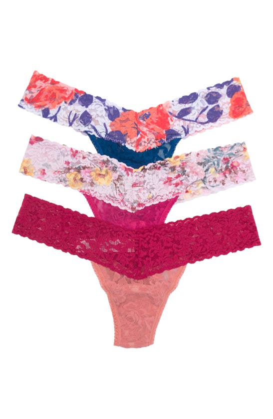 Hanky Panky Low Rise Lace Thongs In Sunrise Bl
