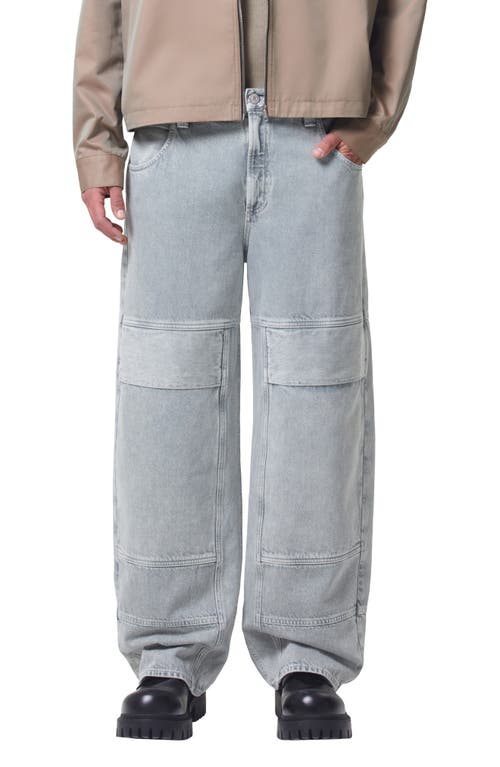 Shop Agolde Emery Wide Leg Organic Cotton Utility Jeans In Concrete