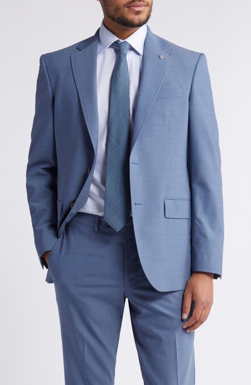 Shop Ted Baker London Jay Slim Fit Light Blue Mélange Stretch Wool Suit