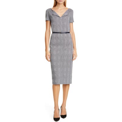 Max Mara Boris Houndstooth Sheath Dress, Black