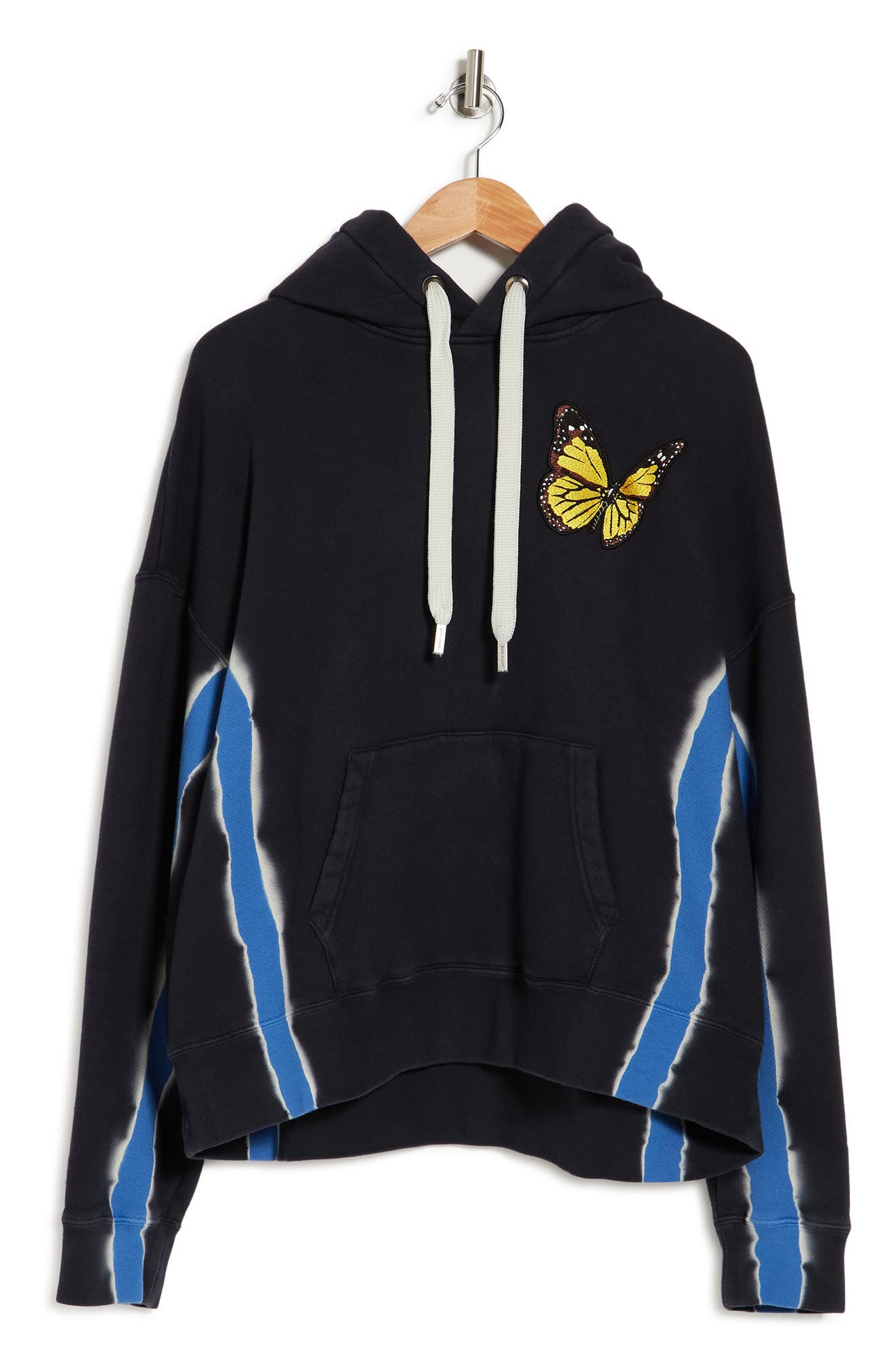 PALM ANGELS BUTTERFLY EMBROIDERED PULLOVER HOODIE