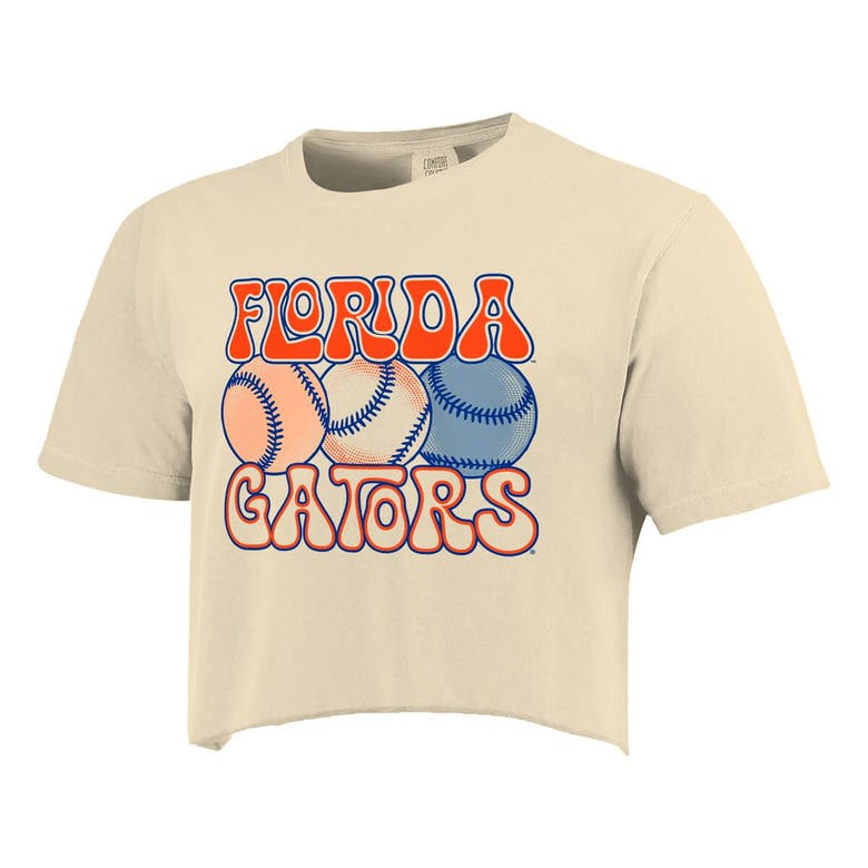 Shop Image One Natural Florida Gators Comfort Colors Baseball Cropped T-shirt