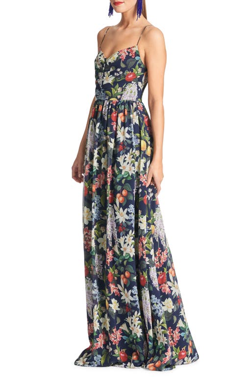 Shop Sachin & Babi Sienna Floral Chiffon Gown In Alto Giardino