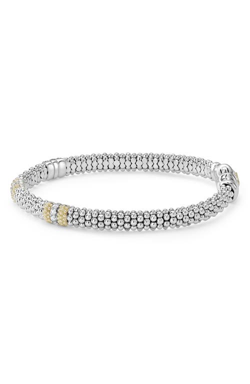 Shop Lagos Dia Lux Caviar Diamond Station Bracelet In Silver/gold/diamond