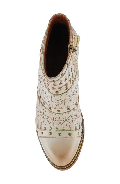 L'artiste By Spring Step Niobe Cap Toe Bootie In Beige/ivory
