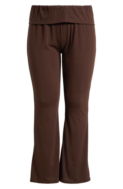 Shop 24seven Comfort Apparel Bootcut Pants In Brown