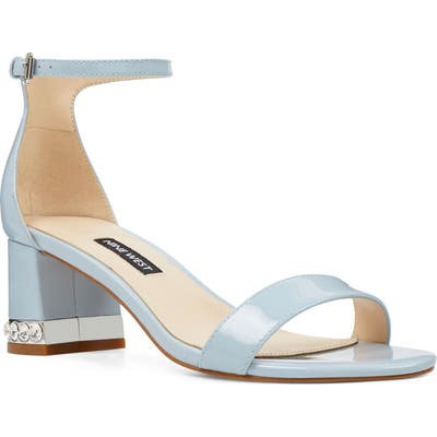 Nine West Hazel Crystal Embellished Ankle Strap Sandal, Blue
