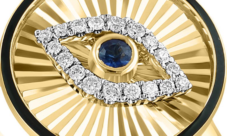 Shop Effy 14k Yellow Gold Diamond & Sapphire Evil Eye Ring