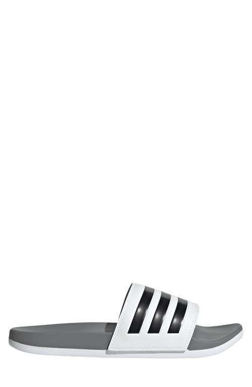 Adidas Originals Adidas Gender Inclusive Adilette Comfort Slide Sandal In White/black/grey