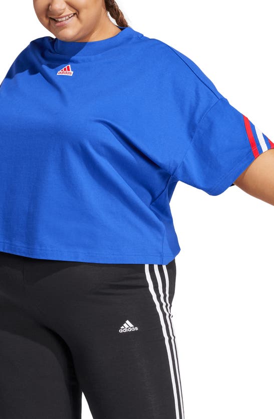 Adidas Originals Future Icons 3-stripes Cotton T-shirt In Semi Lucid Blue