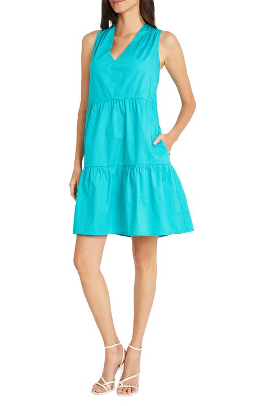 Maggy London Poplin Midi Dress In Ceramic