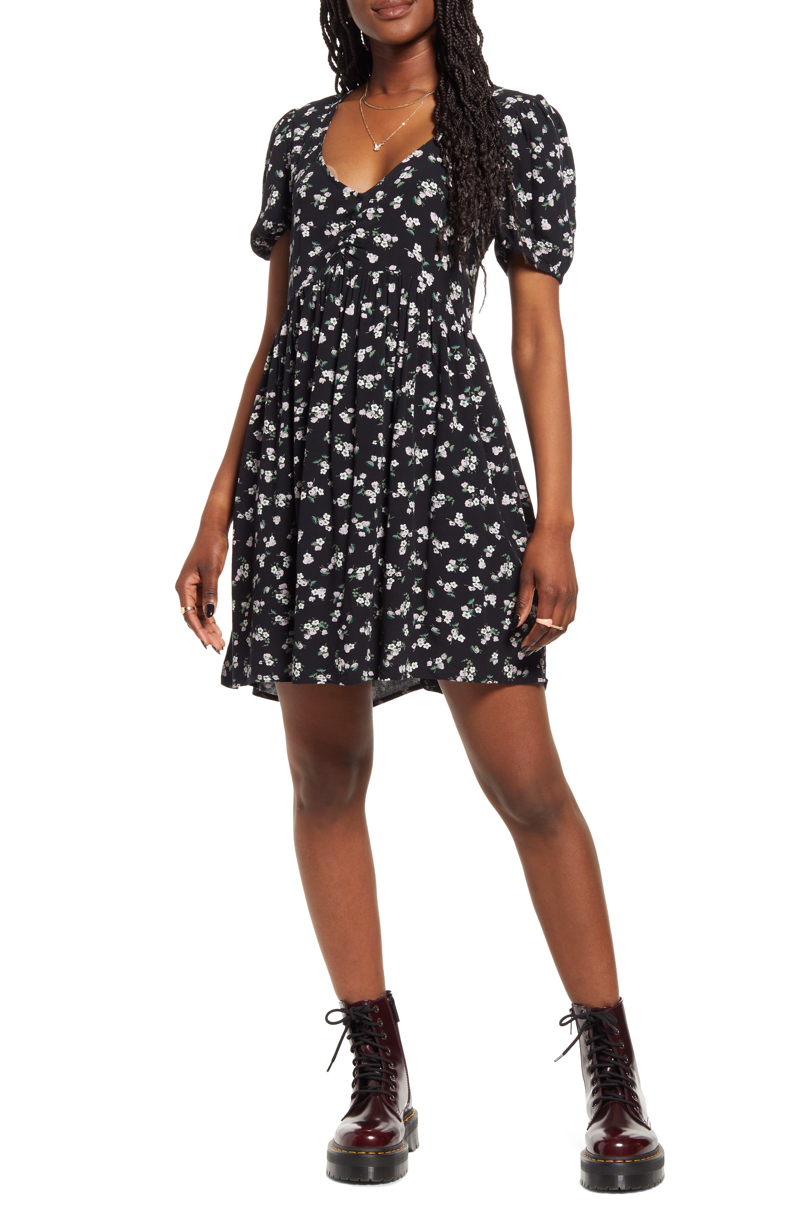 New Adult Embroidered "BabyDoll" Style Floral Dress 