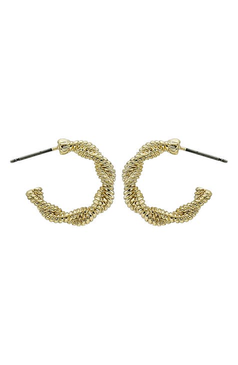 Sterling Forever Women's Quinn Tube Hoop Earrings - Goldtone