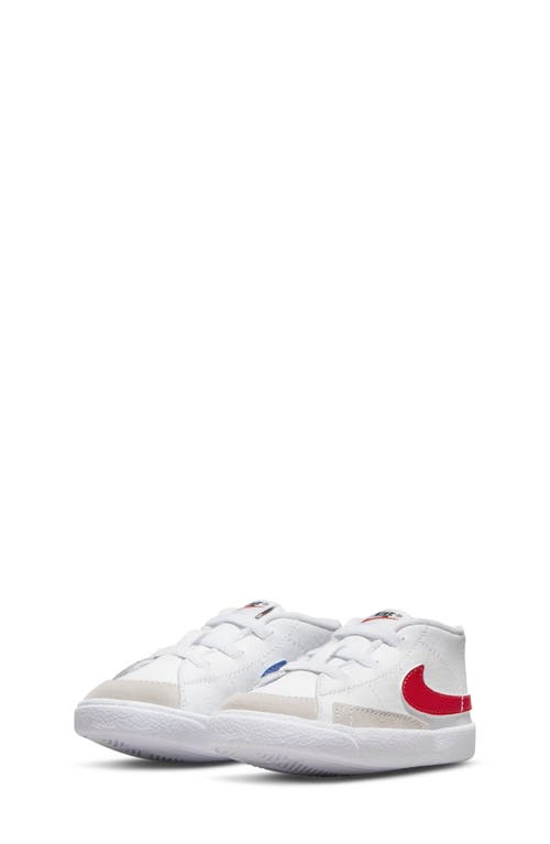 Nike Blazer Mid Crib Shoe in White/Red/Blue/Black