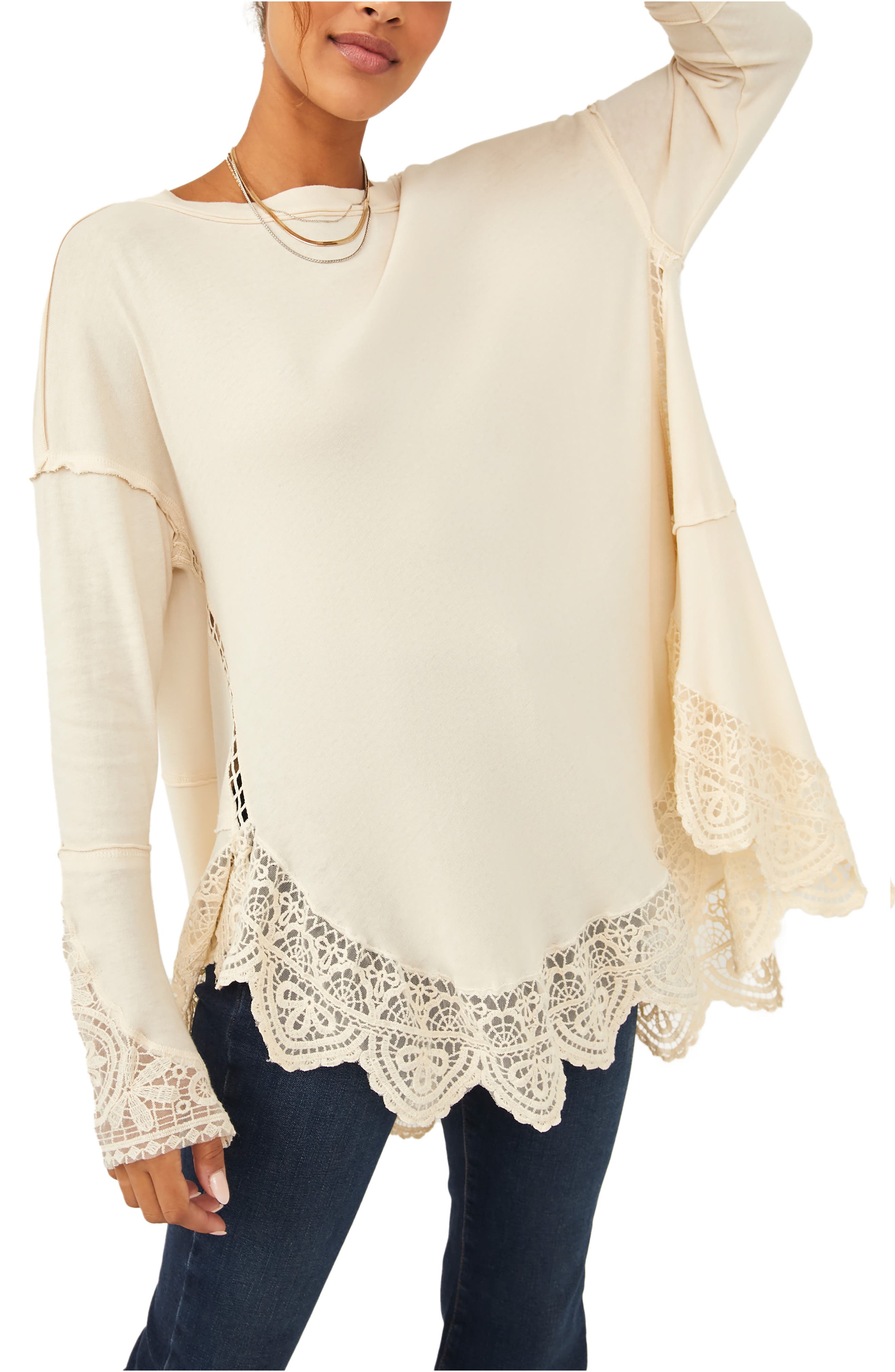 lace detail jumper