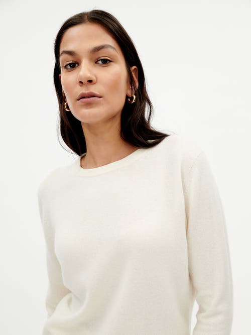 Shop Gobi Cashmere Crew Neck Sweater In Marshmallow