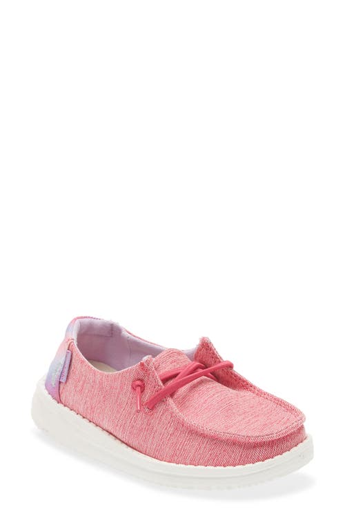 Hey Dude Kids' Wally Unicorn Dream Moc Toe Sneaker in Pink